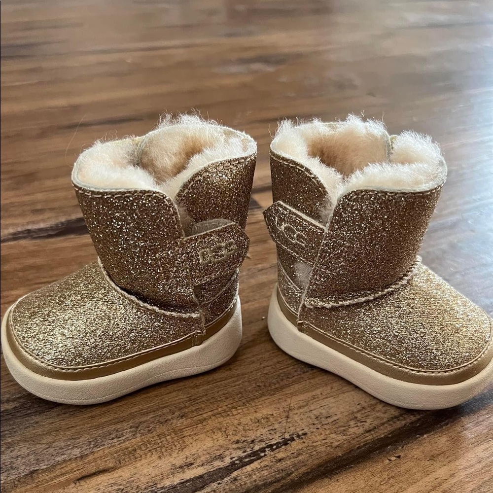 Infant UGG gold sparkle boots